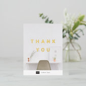 カスタムビジネス金箔ありがとうはがき 箔招待状ポストカード (立ち正面)