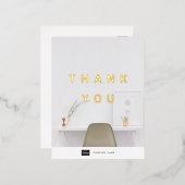 カスタムビジネス金箔ありがとうはがき 箔招待状ポストカード (正面/裏面)