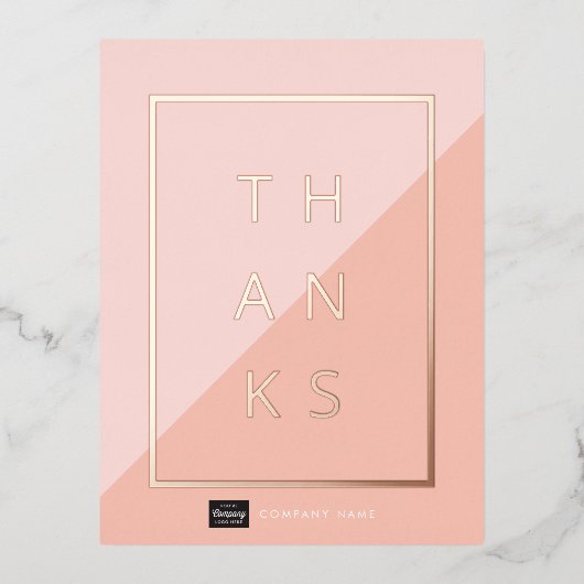 カスタムビジネス金箔ありがとうはがき 箔招待状ポストカード (正面)