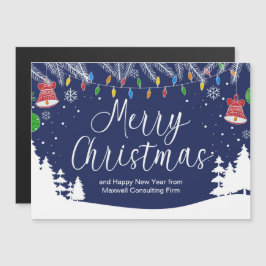 カスタムビジネス メリークリスマス ブルー マグネットカード