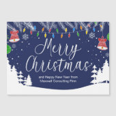 カスタムビジネス メリークリスマス ブルー マグネットカード (正面)