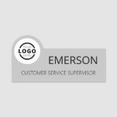 カスタムビジネス・ロゴの基本従業員のグレー名 名札 (正面)