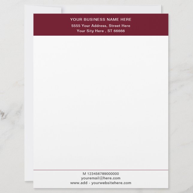カスタムビジネス ロゴ入り住所 レターヘッド (正面)