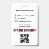 カスタムビジネス ロゴ 従業員写真 ローズピンク ID バッジ (裏面)
