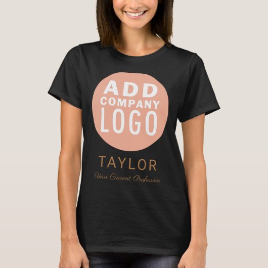 カスタムビジネス ロゴ 社員 従業員 名前 T Tシャツ (正面)