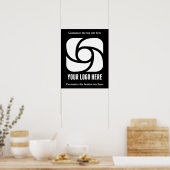 カスタムビジネス ロゴ 黒 白 企業 マーケティング ポスター (キッチン)