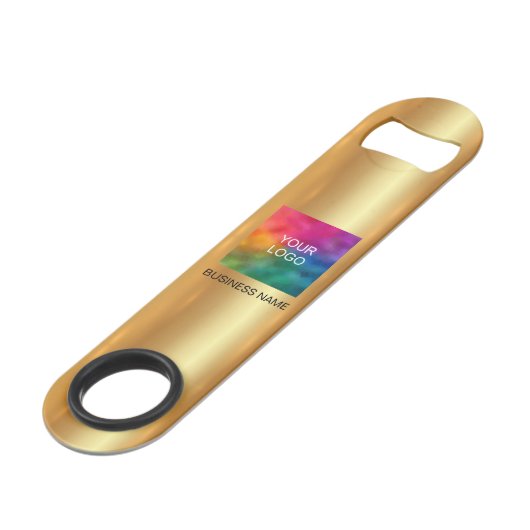 カスタムビジネス ロゴ QRコード URL ゴージャス ゴールド スピード栓抜き (正面アングル)