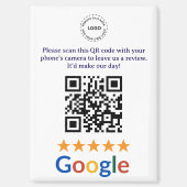 カスタムビジネスGoogleレビューQRコード会社 マグネット (正面)