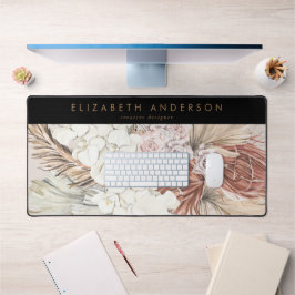 カスタムビジネスPampas GrassPremiumブラックオフィス デスクマット