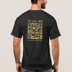 カスタムビジネスQRコードスキャンミー メンズバックプリント Tシャツ