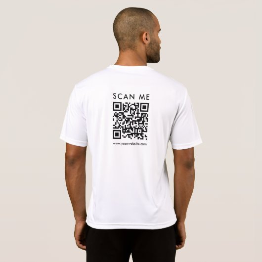 カスタムビジネスQRコードスキャンMeメンズバックプリント Tシャツ (裏面フル)