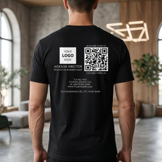 カスタムビジネスQRコードロゴ Tシャツ