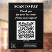 カスタムビジネスQRコード モバイルペイ ここ ロゴ ブラック ウィンドウサイン (シート2)