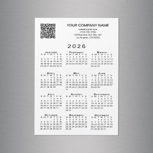 カスタムビジネスQRコード 2026年 カレンダー・マグネット・カード