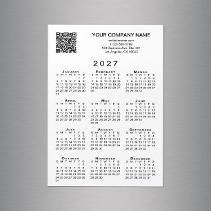 カスタムビジネスQRコード 2027年 カレンダーマグネット