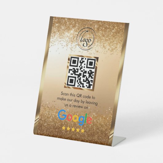 カスタムビジネスQRコードGoogleレビュー 台座サイン (正面)