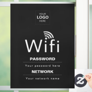 カスタムビジネスWiFiサイン(ロゴ入り) ウィンドウサイン