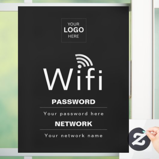 カスタムビジネスWiFiサイン(ロゴ入り) ウィンドウサイン (ホーム)