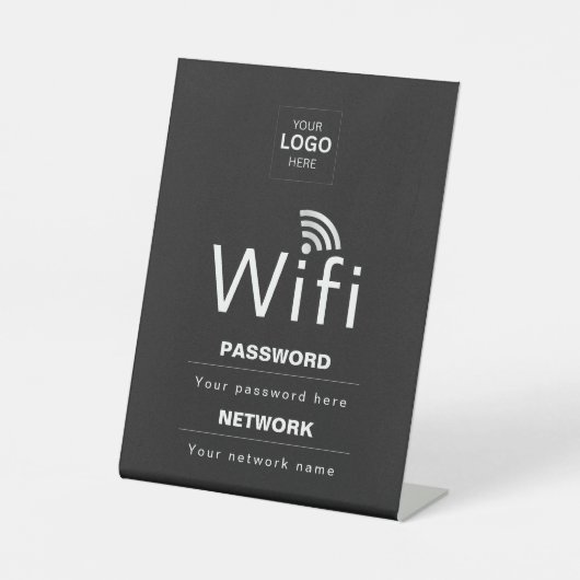 カスタムビジネスWiFiサイン(ロゴ入り) 台座サイン (正面)
