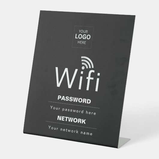カスタムビジネスWiFiサイン(ロゴ入り) 台座サイン (正面)