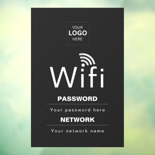 カスタムビジネスWiFiサイン(ロゴ入れ可) ウィンドウサイン (シート3)