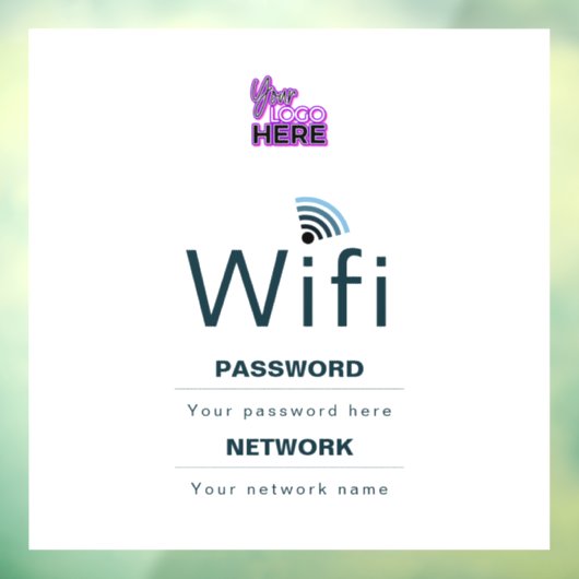 カスタムビジネスWiFiサイン(ロゴ入れ可) ウィンドウサイン (シート3)
