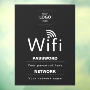 カスタムビジネスWiFiサイン(ロゴ入れ可) ウィンドウサイン