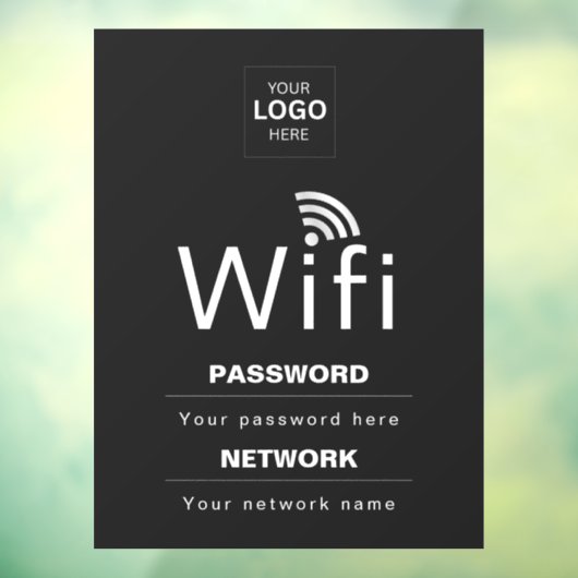 カスタムビジネスWiFiサイン(ロゴ入れ可) ウィンドウサイン (シート3)