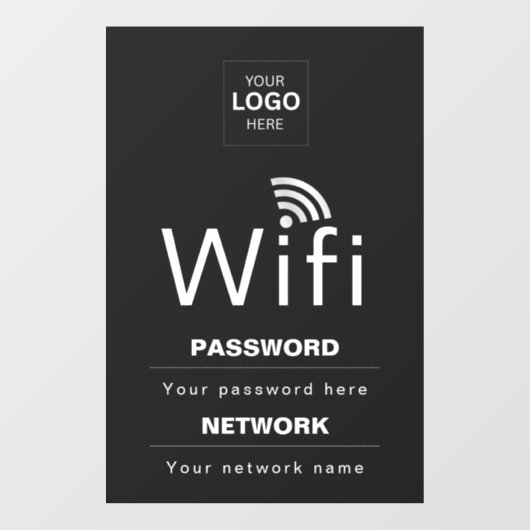 カスタムビジネスWiFiサイン(ロゴ入れ可) ウィンドウサイン (シート)