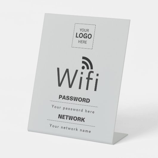 カスタムビジネスWiFiサイン(ロゴ入れ可) 台座サイン (正面)