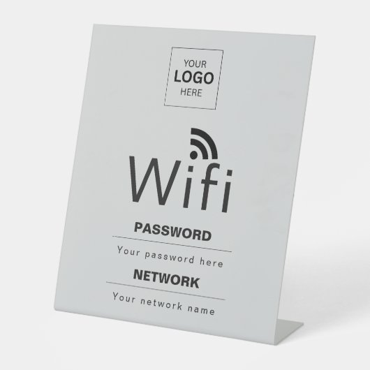 カスタムビジネスWiFiサイン(ロゴ入れ可) 台座サイン (正面)