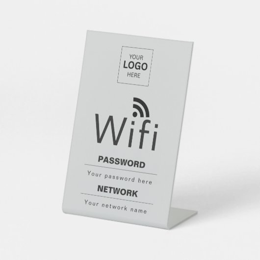 カスタムビジネスWiFiサイン(ロゴ入れ可) 台座サイン (正面)