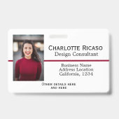 カスタムビジパーソナライズされたネス赤白黒 バッジ (正面)