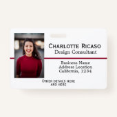 カスタムビジパーソナライズされたネス赤白黒 バッジ (正面)