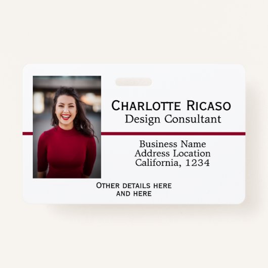 カスタムビジパーソナライズされたネス赤白黒 バッジ (正面)