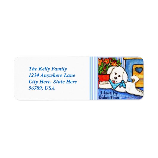 カスタムビチョンフリースドッグ差出人住所ラベル ラベル (正面)