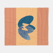 カスタムビッグハートモノグラムの毛布 フリースブランケット (正面(横))