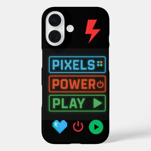 カスタムビニールステッカー、ゲーマーデカール、ピクセルアート Case-Mate iPhoneケース (裏面)