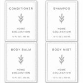 カスタムビニール防水バスルームのラベル、4セット シール (正面)