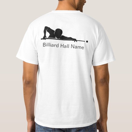 カスタムビリヤードプールリーグチームギア Tシャツ (裏面)