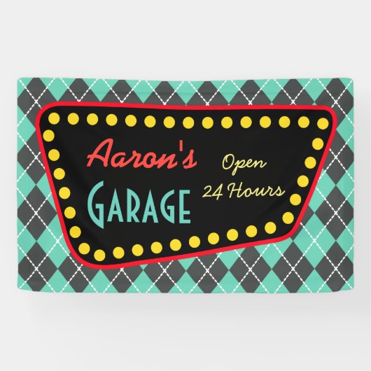 カスタムビンテージガレージサイン 横断幕 (横)