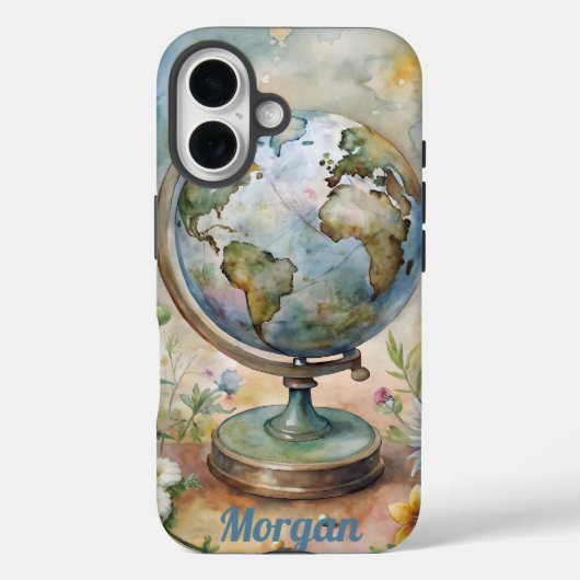 カスタムビンテージ世界旅行アート Case-Mate iPhoneケース (裏面)
