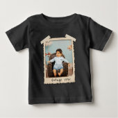 カスタムビンテージ写真バースデー ベビーTシャツ (正面)