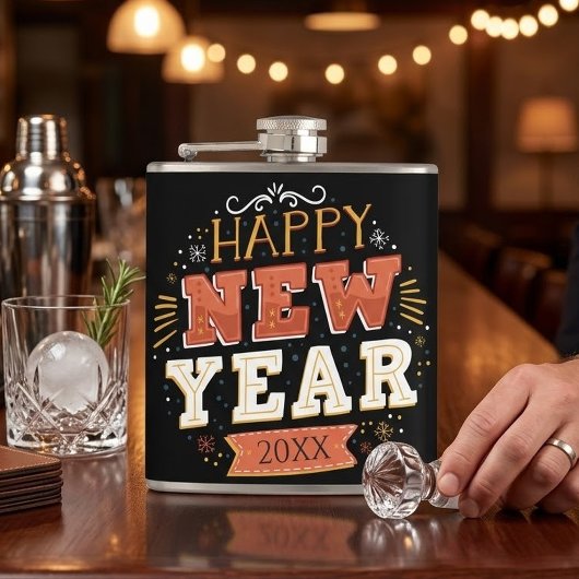 カスタムビンテージ おめでたい新年デザイン 独特 フラスク