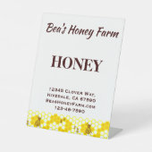 カスタムビーズハニーファームディスプレイ 台座サイン (正面)