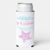 カスタムビーチでの独身最後の夜の飲み会とお祝い スリム缶クーラー (Seltzer正面)