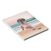 カスタムビーチに座って可愛いグレートデーンドッグ ノートパッド (アングル)