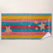 カスタムビーチウ素朴ッド星魚 ビーチタオル (正面)