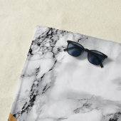 カスタムビーチタオルギフト白黒大理石 ビーチタオル (インサイチュ)