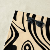 カスタムビーチタオル抽象芸術アートブラックライン ビーチタオル (インサイチュ)